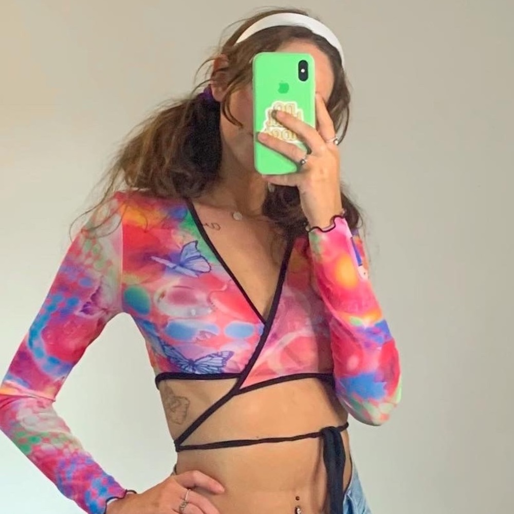 Y2K style sheer top